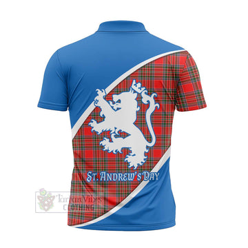 Binning Family Crest Tartan Zipper Polo Shirt Celebrate Saint Andrew's Day in Style - Tartan Vibes Clothing