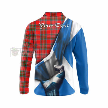 Binning Tartan Long Sleeve Polo Shirt with Family Crest Scotland Patriotic Style - Tartan Vibes Clothing
