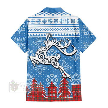 Binning Clan Christmas Hawaiian Shirt Celtic Reindeer Style - Tartan Vibes Clothing