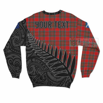 Binning Crest Tartan Sweatshirt with New Zealand Silver Fern Half Style - Tartan Vibes Clothing