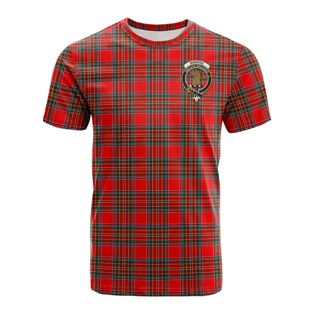 Binning Tartan T-Shirt with Family Crest - Tartan Vibes Clothing