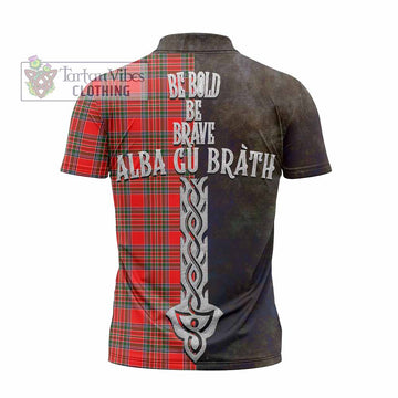 Binning Tartan Family Crest Zipper Polo Shirt Alba Gu Brath Be Brave Lion Ancient Style - Tartan Vibes Clothing