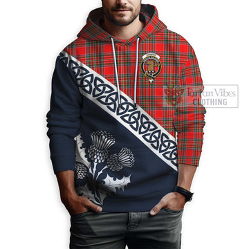 Binning Tartan Hoodie Featuring Thistle and Scotland Map - Tartan Vibes Clothing
