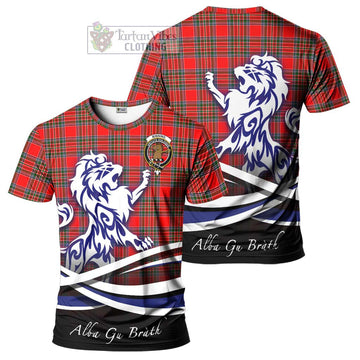 Binning Tartan Cotton T-shirt with Alba Gu Brath Regal Lion Emblem Women's Shirt - Tartan Vibes Clothing