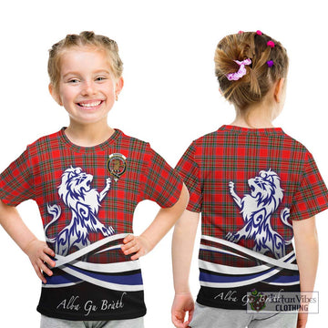 Binning Tartan Kid T-Shirt with Alba Gu Brath Regal Lion Emblem - Tartan Vibes Clothing