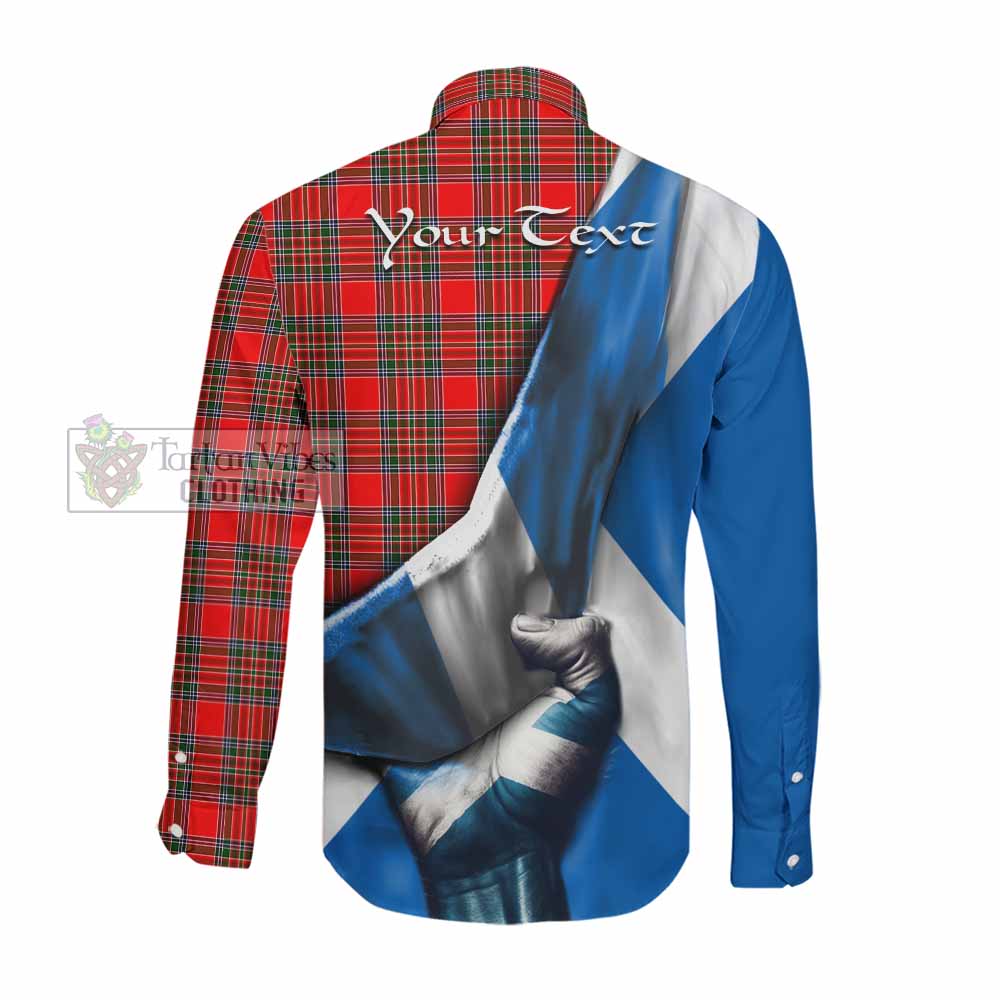 Binning Tartan Long Sleeve Button Shirt with Family Crest Scotland Patriotic Style Men's Shirt - Tartan Vibes Clothing