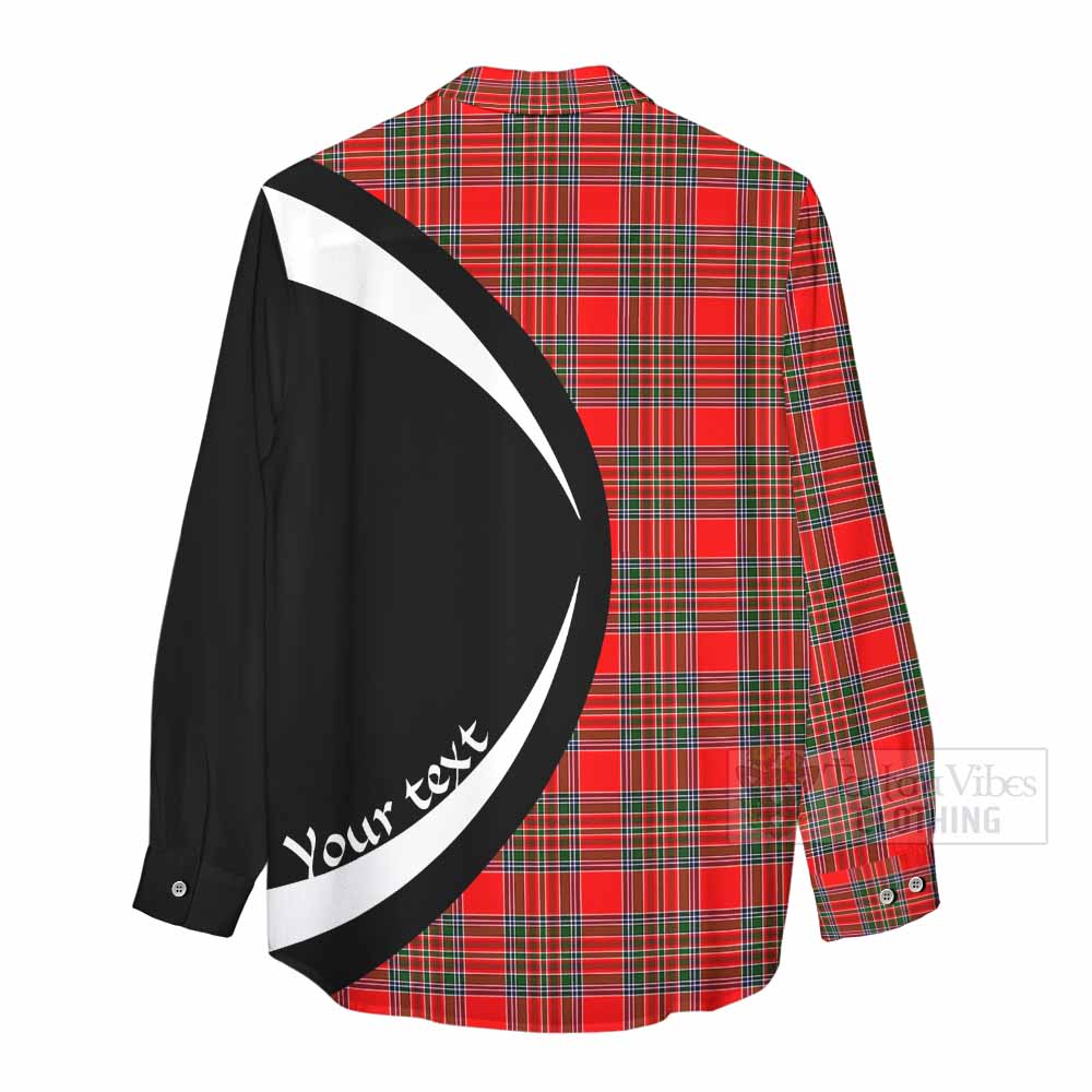 Binning Tartan Women's Casual Shirt with Family Crest Circle Style - Tartan Vibes Clothing