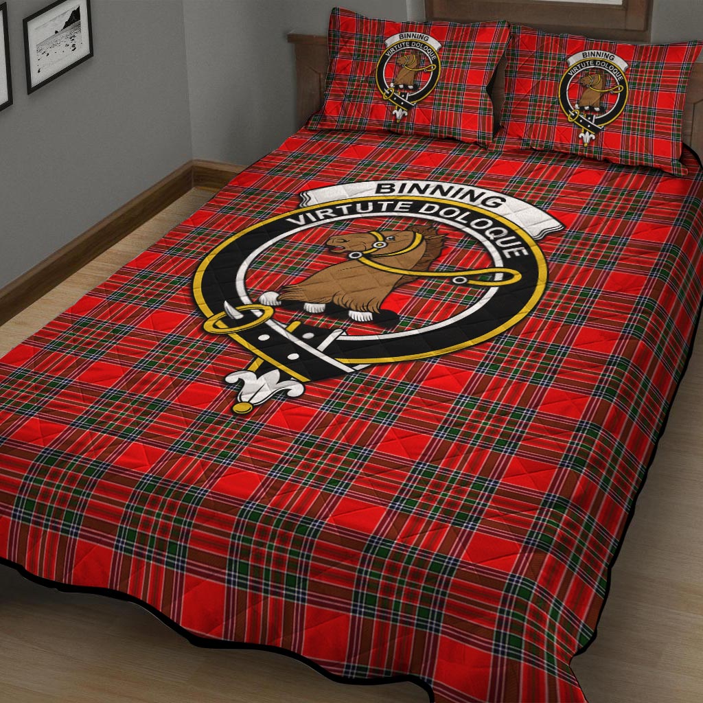 Binning Tartan Quilt Bed Set with Family Crest - Tartan Vibes Clothing