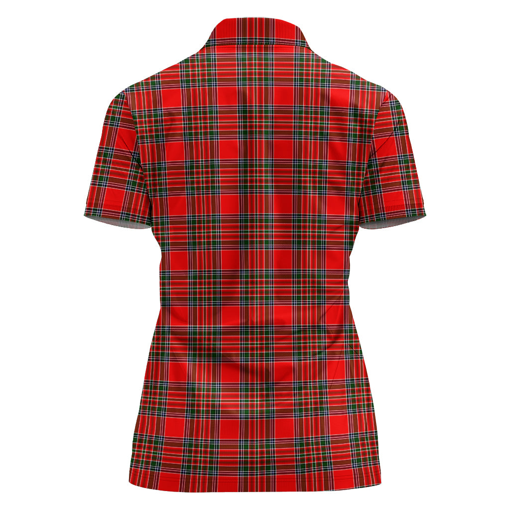 Binning Tartan Polo Shirt with Family Crest For Women - Tartanvibesclothing