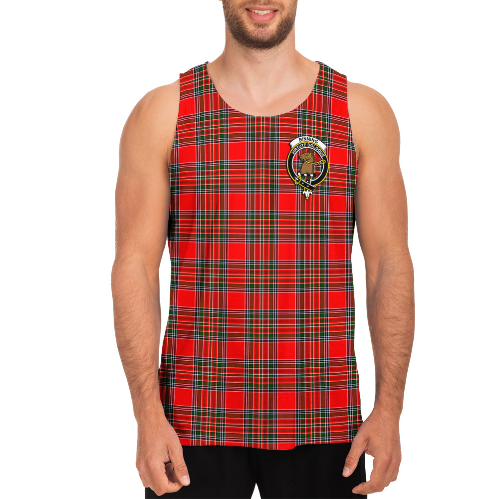 Binning Tartan Mens Tank Top with Family Crest - Tartan Vibes Clothing