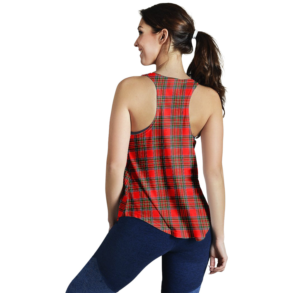 Binning Tartan Women Racerback Tanks with Family Crest - Tartan Vibes Clothing