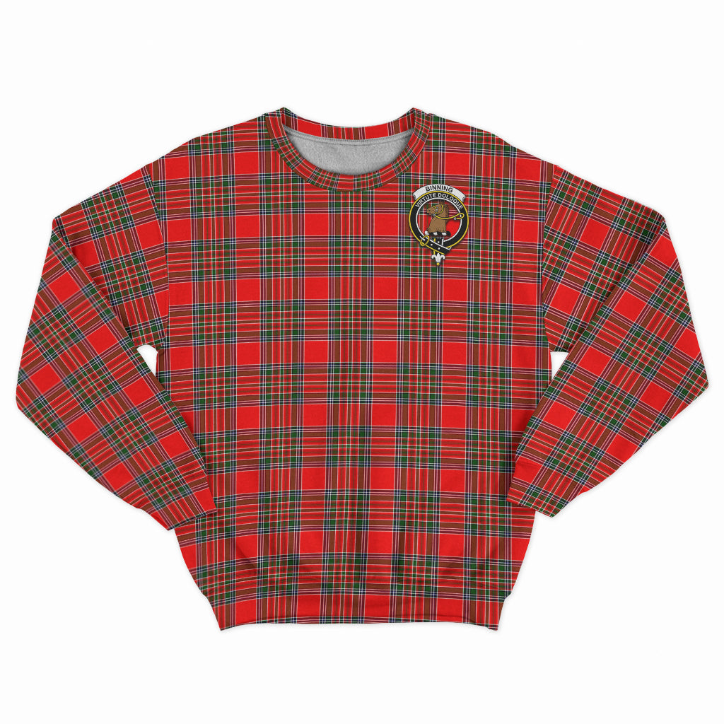 Binning Tartan Sweatshirt with Family Crest - Tartan Vibes Clothing