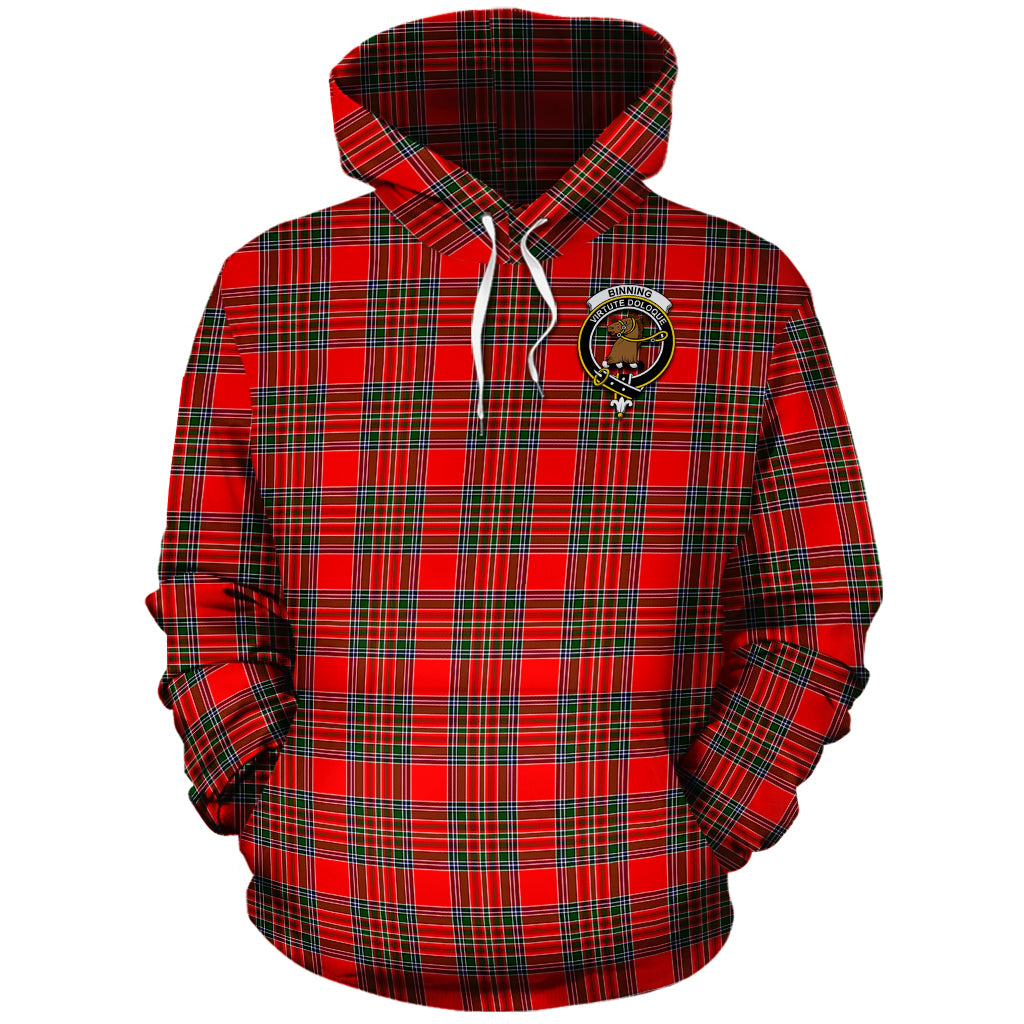 Binning Tartan Hoodie with Family Crest - Tartan Vibes Clothing