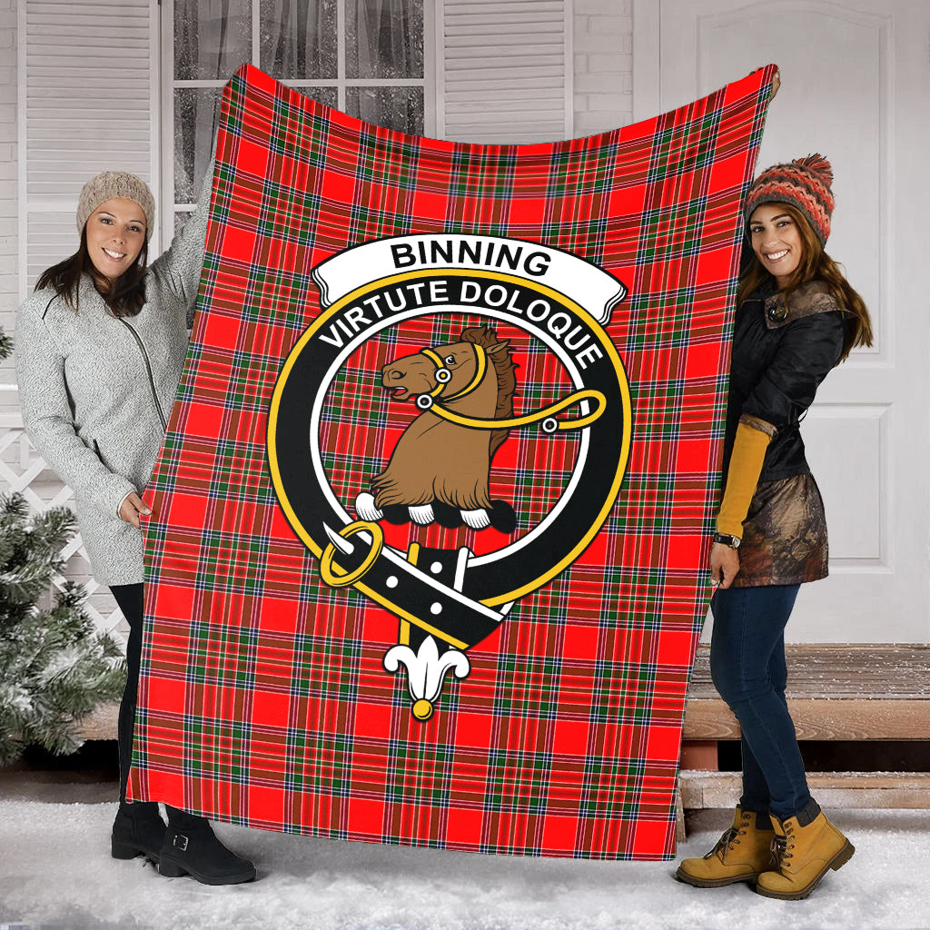 Binning Tartan Blanket with Family Crest - Tartan Vibes Clothing