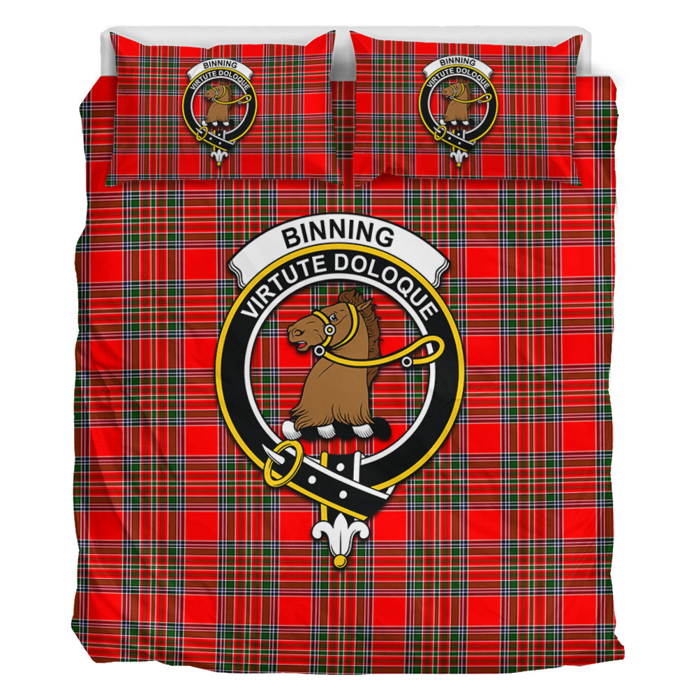 Binning Tartan Bedding Set with Family Crest - Tartan Vibes Clothing
