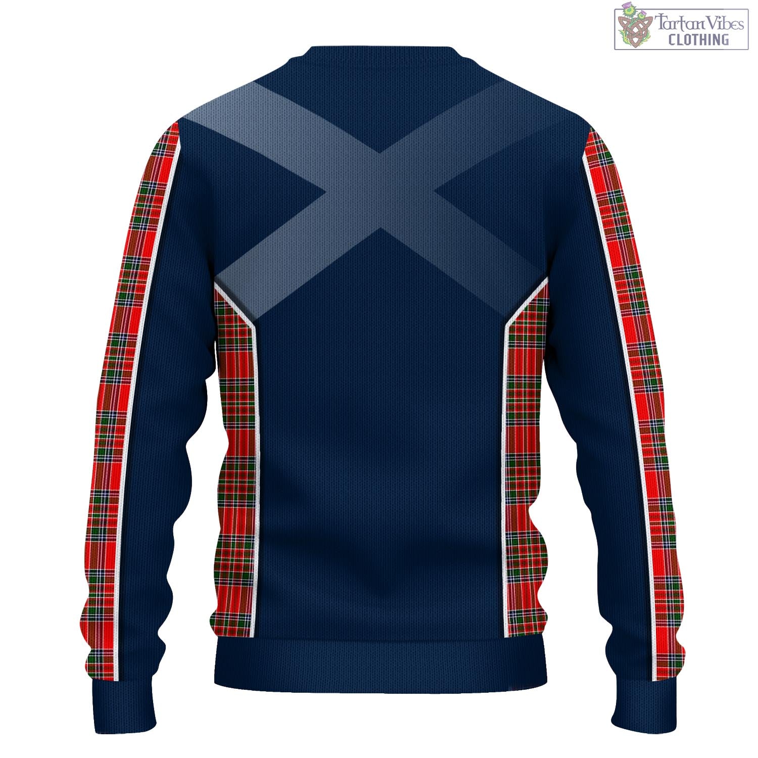 Binning Tartan Knitted Sweatshirt with Family Crest and Scottish Thistle Vibes Sport Style - Tartan Vibes Clothing