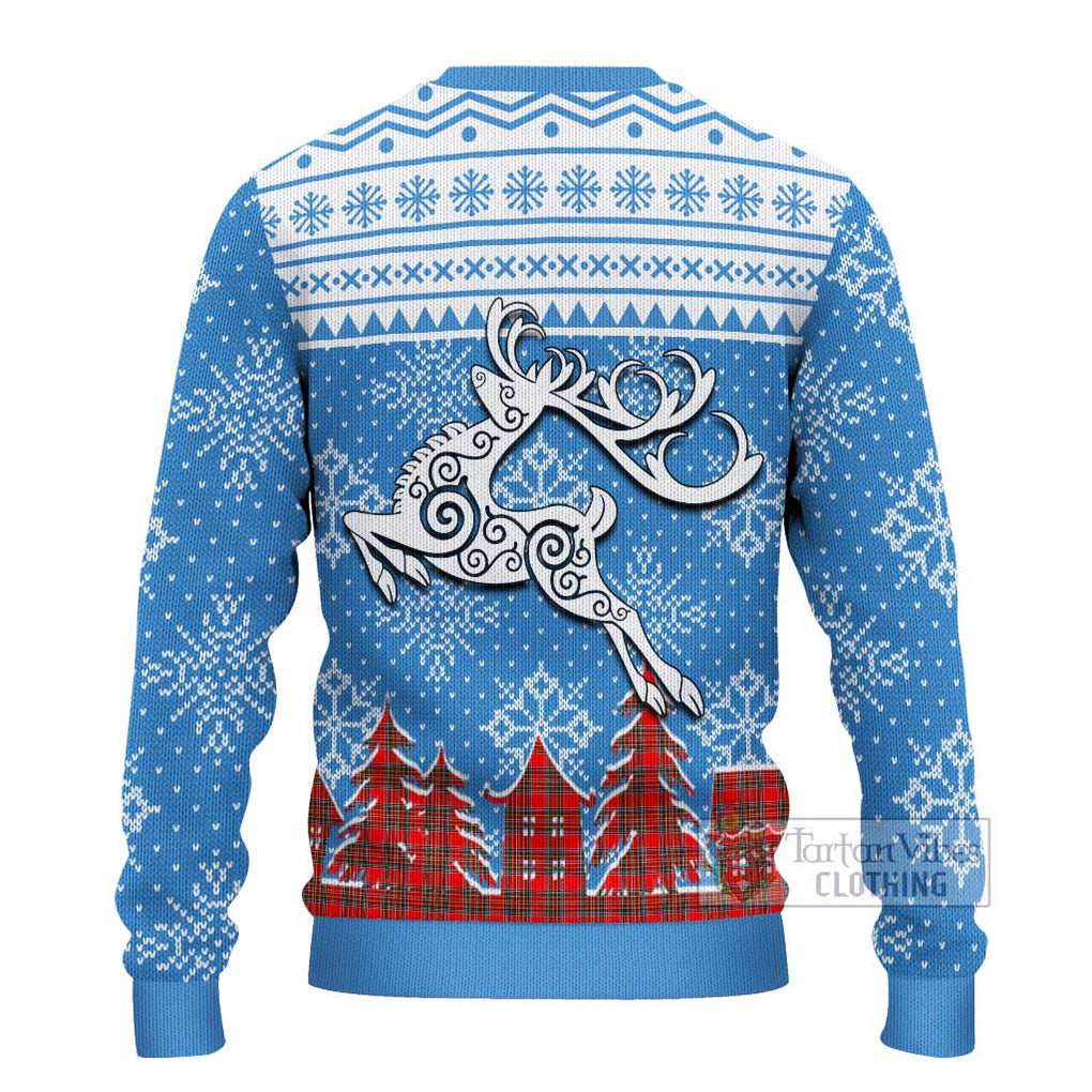 Binning Clan Christmas Ugly Sweater Celtic Reindeer Style - Tartan Vibes Clothing