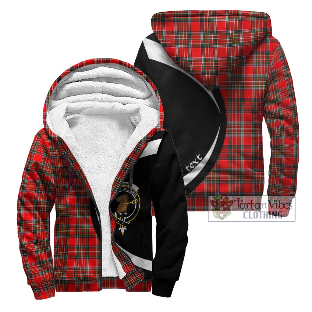 Binning Tartan Sherpa Hoodie with Family Crest Circle Style Unisex - Tartan Vibes Clothing