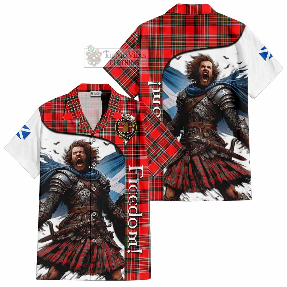 Binning Crest Tartan Hawaiian Shirt Inspired by the Freedom of Scottish Warrior - Tartan Vibes Clothing