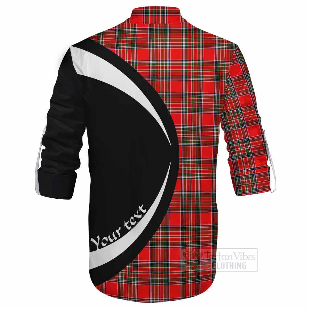 Binning Tartan Ghillie Kilt Shirt with Family Crest Circle Style - Tartan Vibes Clothing