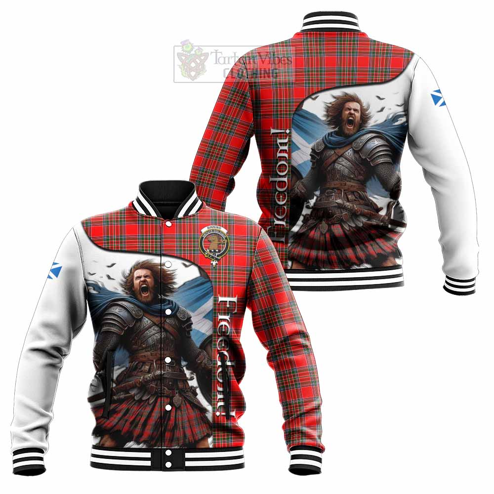 Binning Crest Tartan Baseball Jacket Inspired by the Freedom of Scottish Warrior - Tartan Vibes Clothing