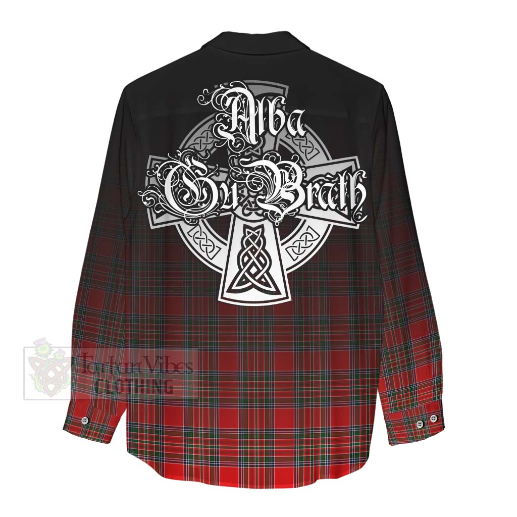Binning Tartan Women's Casual Shirt Featuring Alba Gu Brath Family Crest Celtic Inspired - Tartan Vibes Clothing