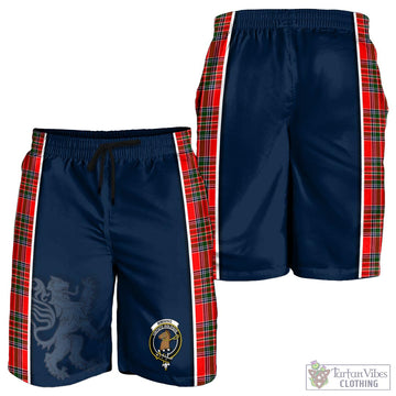 Binning Tartan Men's Shorts with Family Crest and Lion Rampant Vibes Sport Style - Tartan Vibes Clothing