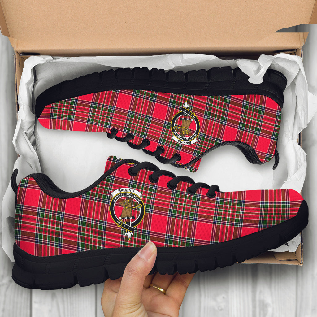 Binning Tartan Sneakers with Family Crest - Tartan Vibes Clothing