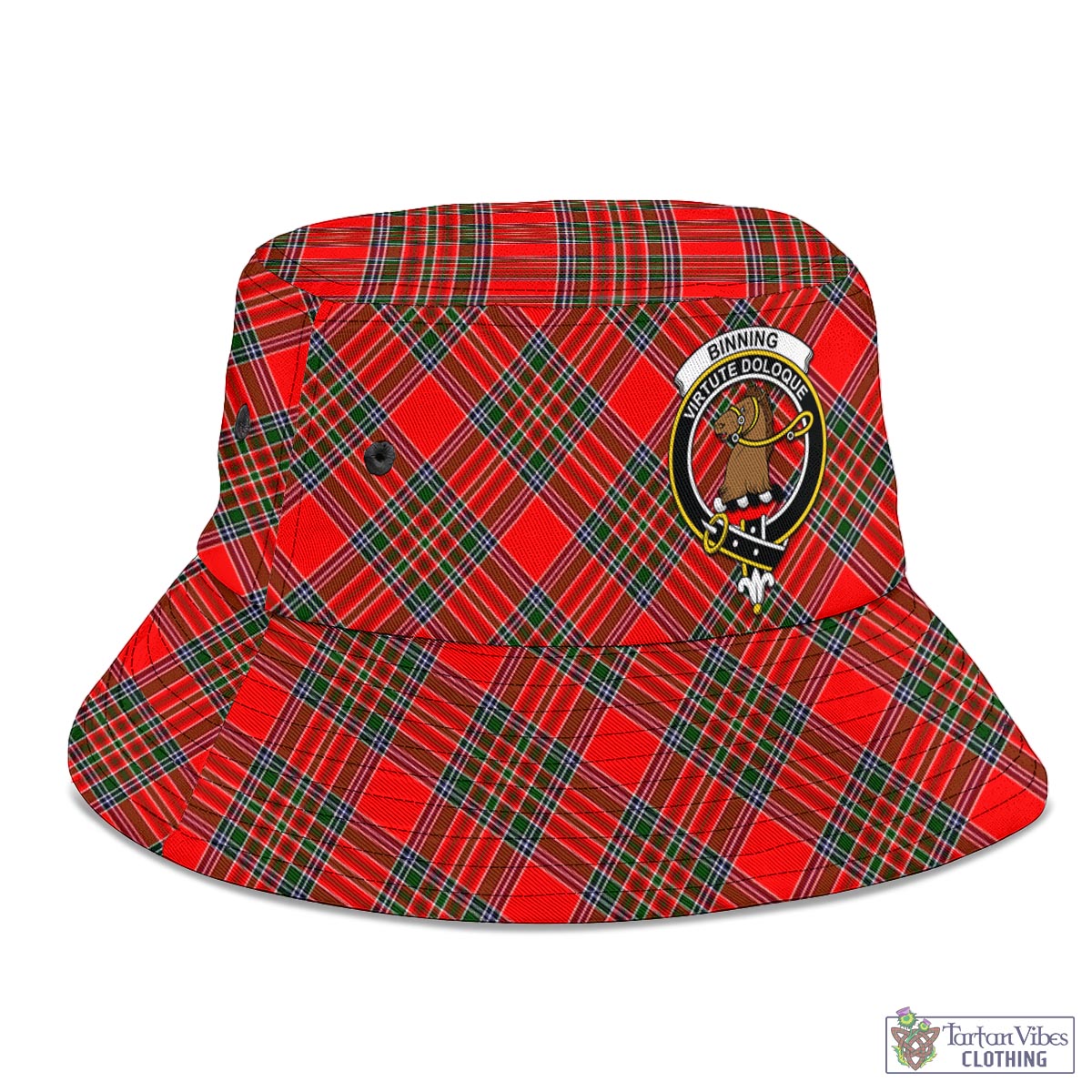 Binning Tartan Bucket Hat with Family Crest - Tartan Vibes Clothing