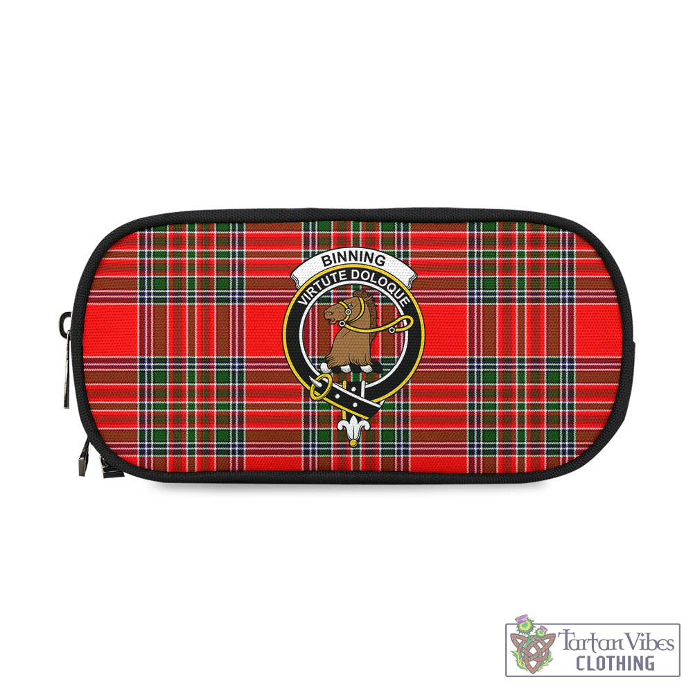 Binning Tartan Pen and Pencil Case with Family Crest - Tartan Vibes Clothing