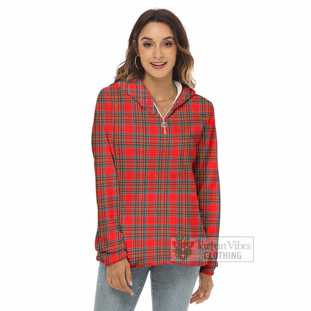 Binning Tartan Women's Borg Fleece Hoodie with Half Zip - Tartan Vibes Clothing