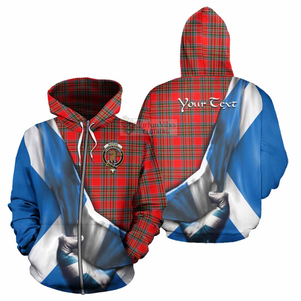Binning Tartan Hoodie with Family Crest Scotland Patriotic Style Zip Hoodie - Tartan Vibes Clothing