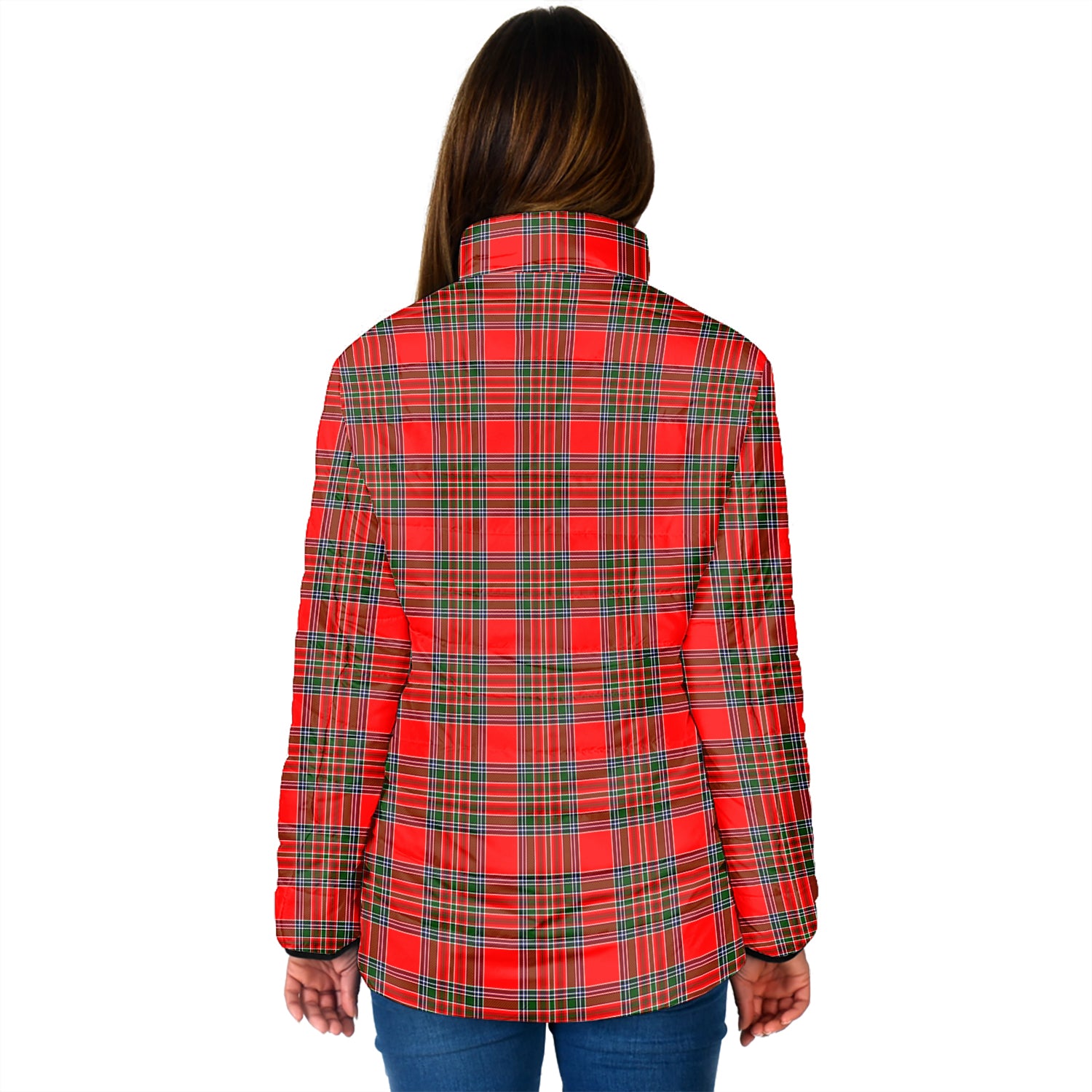 Binning Tartan Padded Jacket with Family Crest - Tartan Vibes Clothing