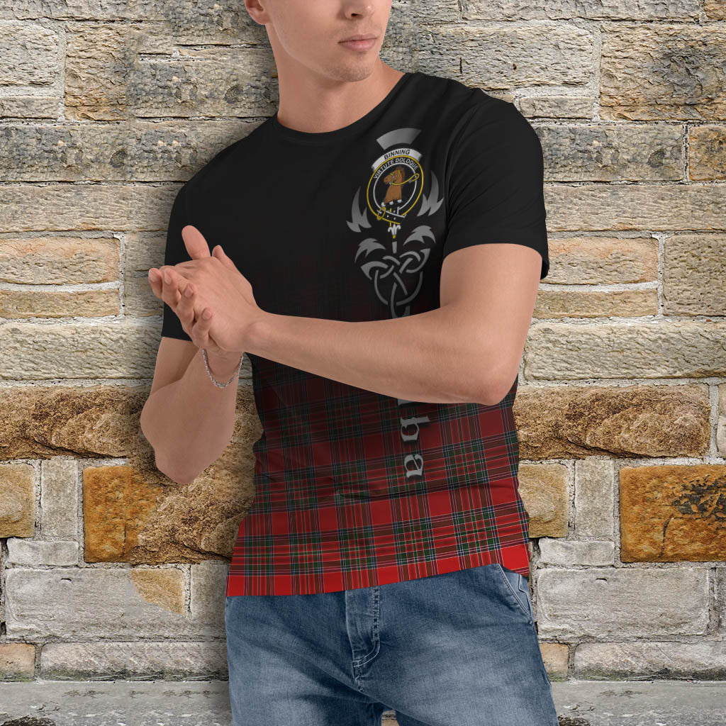 Tartan Vibes Clothing Binning Tartan T-Shirt Featuring Alba Gu Brath Family Crest Celtic Inspired