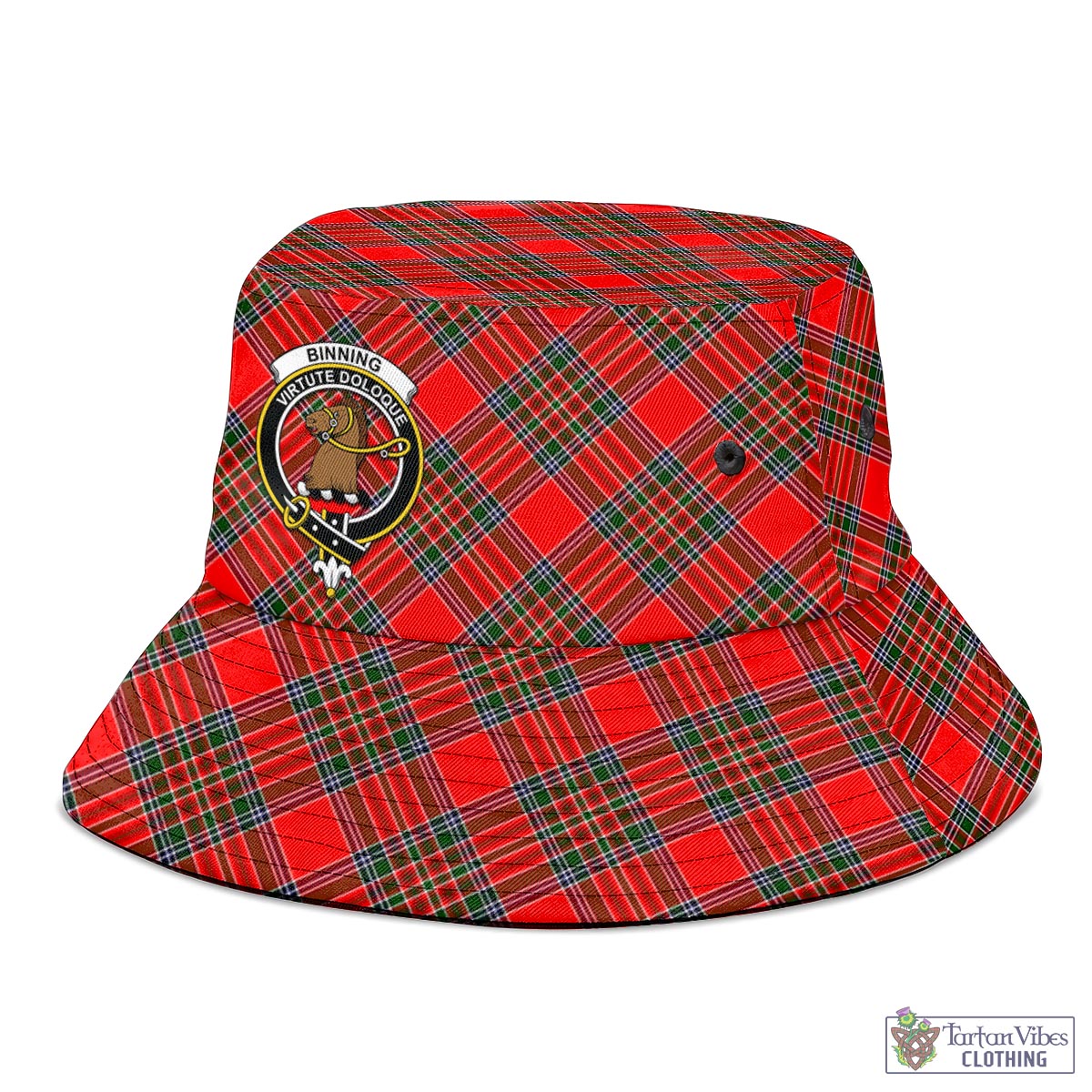 Binning Tartan Bucket Hat with Family Crest - Tartan Vibes Clothing