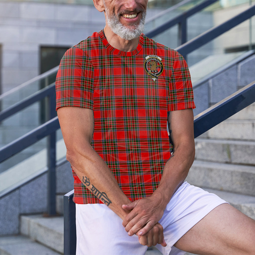 Binning Tartan T-Shirt with Family Crest - Tartan Vibes Clothing