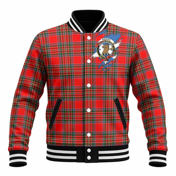 Binning Clan Crest In Me Tartan Baseball Jacket Scotland Flag Style