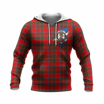 Binning Clan Crest In Me Tartan Knitted Hoodie Scotland Flag Style