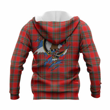 Binning Clan Crest In Me Tartan Knitted Hoodie Scotland Flag Style