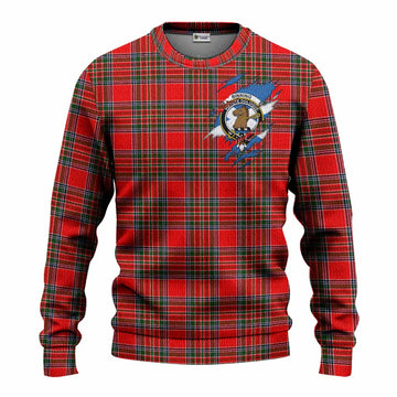 Binning Clan Crest In Me Tartan Knitted Sweater Scotland Flag Style