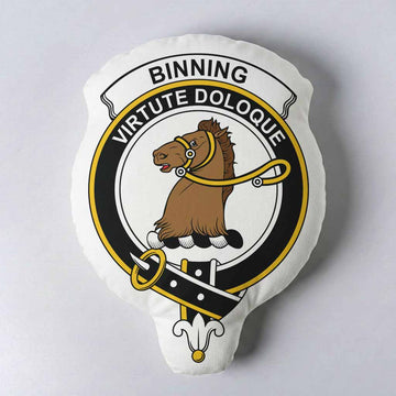 Binning Clan Crest Shaped Throw Pillow, Scottish Clan Badge Decorative Pillow