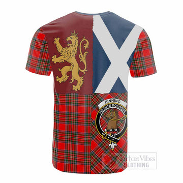 Binning Crest Tartan Cotton T-shirt with Lion Rampant Saltire Style