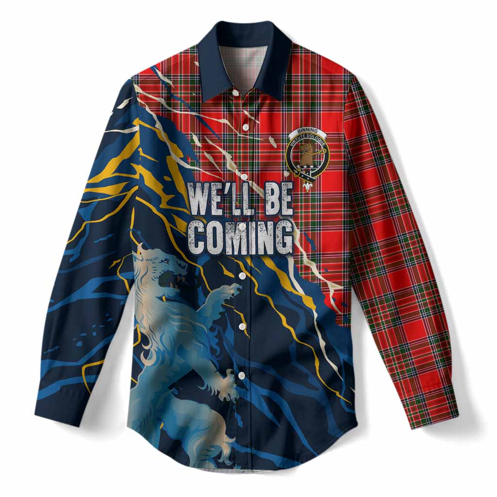 Binning Scotland Tartan Women Casual Shirt WC2026 Football - We'll Be Coming