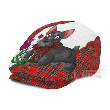 Binning Scottish Terrier Tartan Flat Cap, Jeff Cap Thistle Heritage Art - Tartan Vibes Clothing