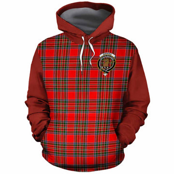 Binning Tartan Accent Cotton Hoodie with Family Crest