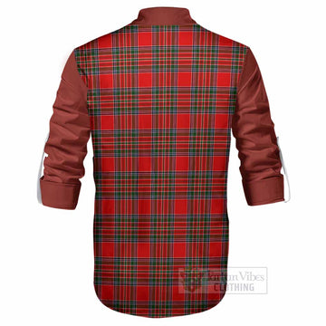 Binning Tartan Accent Ghillie Shirt with Family Crest