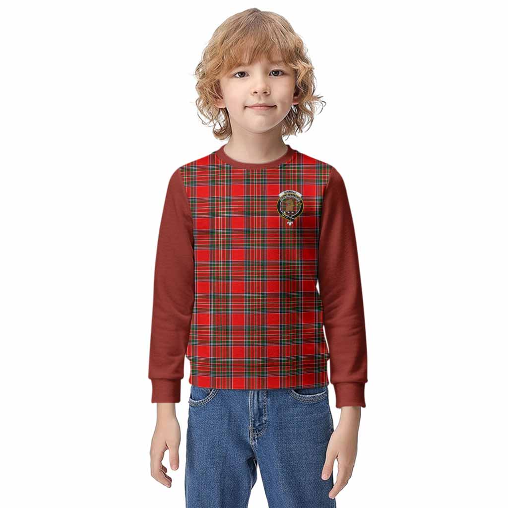 Binning Tartan Accent Kid Knitted Sweatshirt with Family Crest