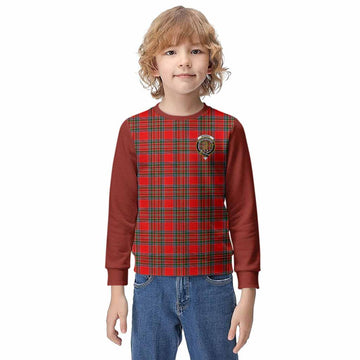 Binning Tartan Accent Kid Knitted Sweatshirt with Family Crest