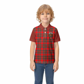 Binning Tartan Accent Kid Polo Shirt with Family Crest