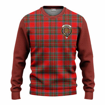 Binning Tartan Accent Knitted Sweater with Family Crest